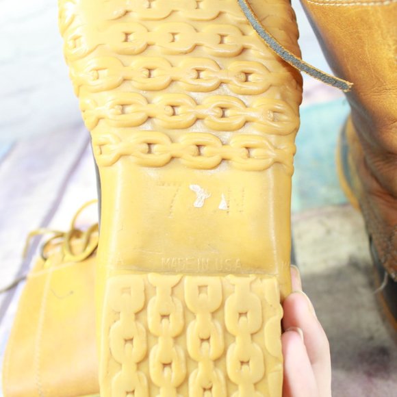 Vintage LL Bean 10" Unlined Brown Maine Hunting Shoe Duck Boots Size 7 N - Picture 8 of 9